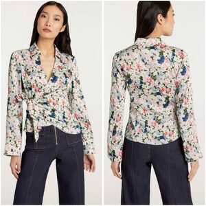 Cinq A Cept Floral Wrap Rou Top Papyrus Multi Large